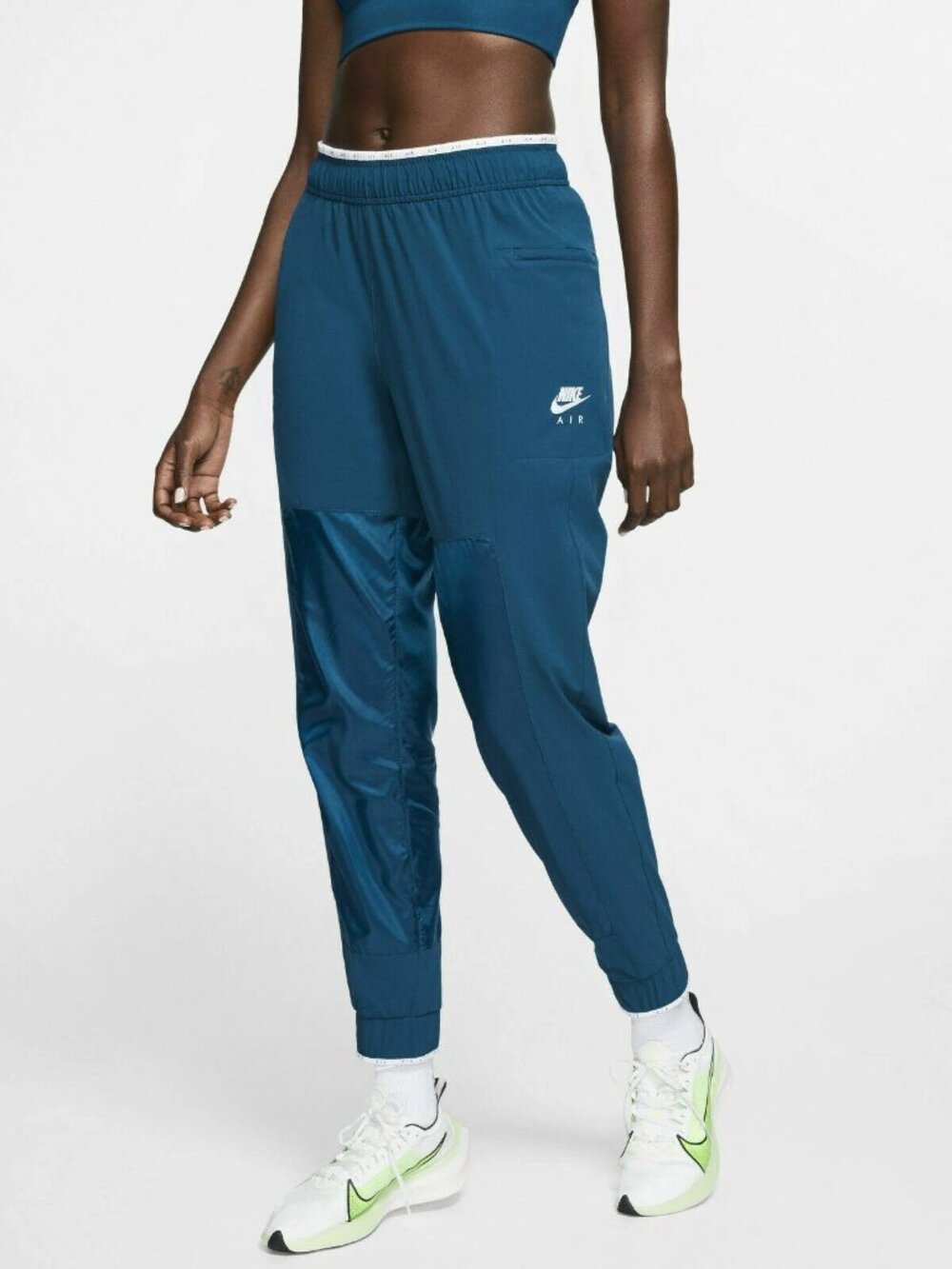 Like New NIKE Air Woven Jogger Pants Blue Teal Athletic Track Pants Womens Large